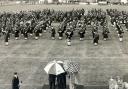 March past of bands at Gourock Highland Games in 1997