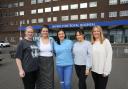 Nurse Kirsty Brown, middle climbs mountain in memory of brother with her colleagues from left Emma Shorthouse, Catriona Bell, Marsali Jack and Avril Wakefield.