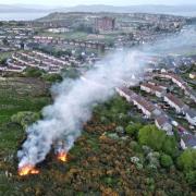 Firefighters attended the large grass fire in Greenock on Thursday night, May 25