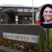 Katy Clark, inset, has written to the justice secretary regarding the 'dramatic physical deterioration' of HMP Greenock