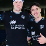 Rhu Hart, left, with team-mate on Warriors debut