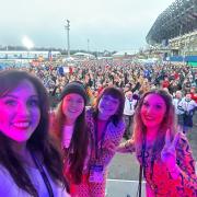 The Laurettes on stage at Murrayfield