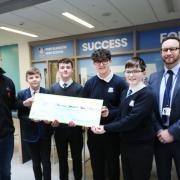 The winning pupils with Don Thomas of Belville Community Garden and teacher Greg Starling