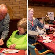 Magician Phil Clark amazes attendees of the Larkfield soup and blether event