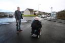 Councillor Jim Macleod and Councillor Chris Curley call for traffic speed measures on Boglestone Avenue, Port Glasgow.
