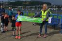 First boy to finish, Louis Reid, gained his marathon distance wristband