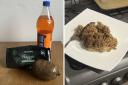 The Macaulay's vegetarian haggis from Aldi washed down well with a sip of Irn-Bru
