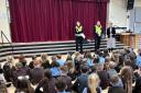 Officers visited St Francis' Primary in Port Glasgow