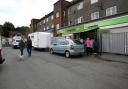 Dubbs Road residents complain about parking spaces blockage caused by refurbishment of Co-operative.