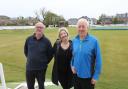 Greenock Cricket club mini 'Gig on Green' from left President Charlie Loftus, Maureen Fisher, member, and Colin McDougall.