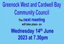 Greenock West & Cardwell Bay Community Council meeting notice