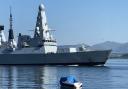HMS Defender was seen sailing past Port Glasgow