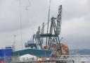 Crane at Greenock Ocean Terminal being decommissioned