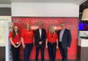 Pic shows Ronnie Cowan MP, Stuart McMillan MSP and Virgin staff (left to right) Grace Smith, Fiona Graham and Amy Meldrum.