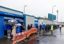 Queue for ticket office at Cappielow