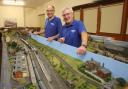 John Miller and Brian Thompson of Greenock & District Model Railway Club prepare for this year's show
