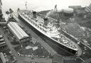 Queen Elizabeth Cunard liner at Inchgreen dry dock in 1965