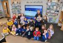 Youngsters at Moorfoot Nursery help artist Kevin Hunter create an artwork inspired by Gourock landscape