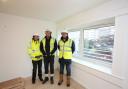 Prospecthill Court major refurbishment from left Lynn Grant, RCH, Andrew Maher, Keir Construction and Duncan Smith RCH