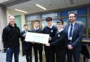 The winning pupils with Don Thomas of Belville Community Garden and teacher Greg Starling