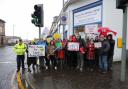 Protest at office of Stuart McMillan MSP