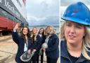 Beth Atkinson, right, was joined by other Ferguson female apprentices for the launch of MV Glen Rosa