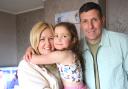 Little six year old Naomi Rankin, her dad Neil and mum Emma McCaig