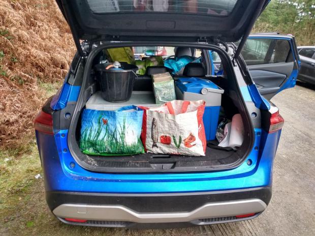Greenock Telegraph: All the essentials for a weekend at the rall packed into the boot