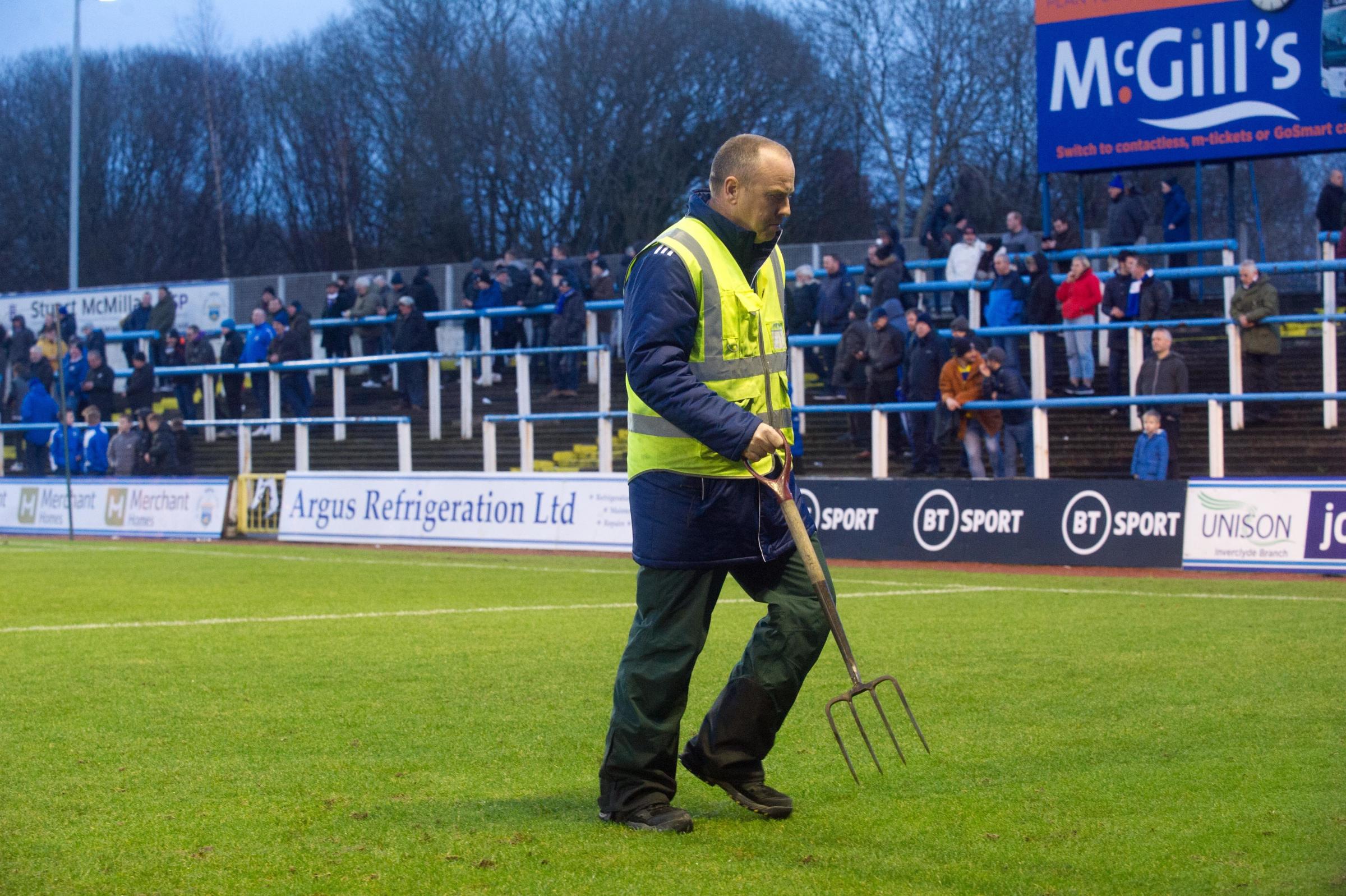 Morton groundsman Mark Farrell says it's crucial to keep Cappielow pitch perfect