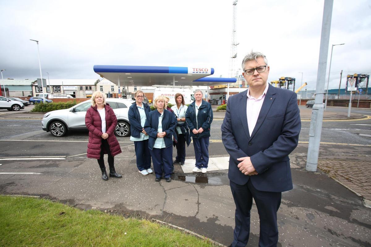 STUART MCMILLAN AND HSCP HOME HELPS HIGHLIGHT PETROL PRICES IN INVERCLYDE