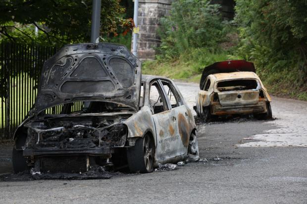 Burnt out car, Cartsburn Street, Greenock..