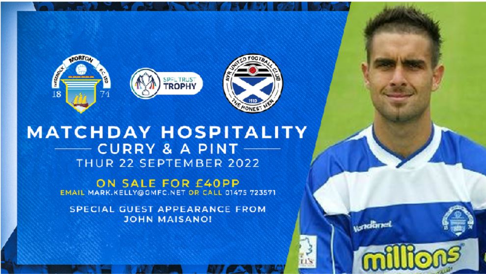 Fans' favourite returning to Morton for clash against Ayr United