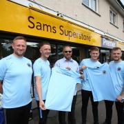 Sams Superstore sponsors Port Glasgow FC.