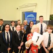 Inverclyde Music Festival opens 2023. President Isabel Lind with the first class of performers