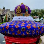 A coronation-themed topper has appeared in Gourock