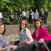 Belville Community Garden's Sally Clough, middle , with Alison Bunce,left and Louise Long, right