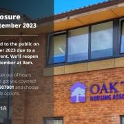 Oak Tree Housing office closure notice
