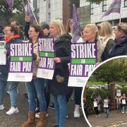 Unison members were on the picket line in Inverclyde yesterday