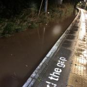 Flooding at Branchton Railwway Station in September