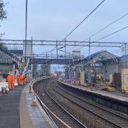 The old footbridge at Port Glasgow station was removed last weekend