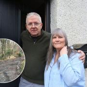 June and Brian Thomson want Inverclyde Council to take responsibility for a dangerous road in Wemyss Bay