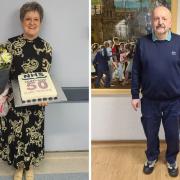 Anne King and Glen Stevenson honoured for 50 years of NHS service
