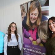 Christina McGrotty and Karly Obhielo with Michelle O'Rourke of Inverclyde Childminding Network
