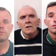 Christopher McKellar, left, Daniel Gillan, centre, and Brendan Gillan, right, have been jailed