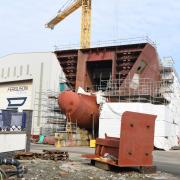 MV Glen Rosa under construction as Hull 802 at Ferguson Marine