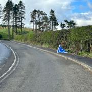 The scene of the accident near Kilmacolm on Monday