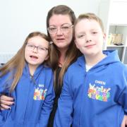 Gemma Percival with her children, Owen, 11, and Malia, 10.
