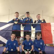 Greenock Boxing Club medal winners. Back row, from left, Luc McCavanagh, Maison Docherty, Andrew McClure, with, front row from left, Marcus Latham, Lewis Boyle and Liam Kelly..