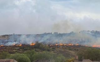 Massive fire on moors between Greenock and Gourock