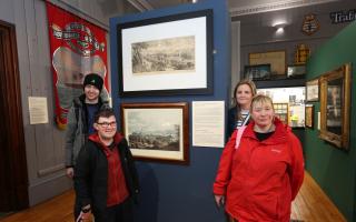 Jordan Byrne, Adam Parker, and Pauline Fulton with heritage project manager Susan Rose